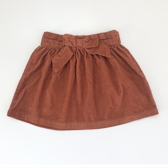 - Hanna Andersson Corduroy Skirt tan brown 6/7 bow - Picture 1 of 5
